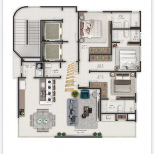 APARTAMENTO NOVO - 3 SU�TES EM MEIA PRAIA